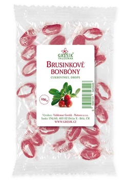 Brusinkové bonbóny 100 g Grešík 